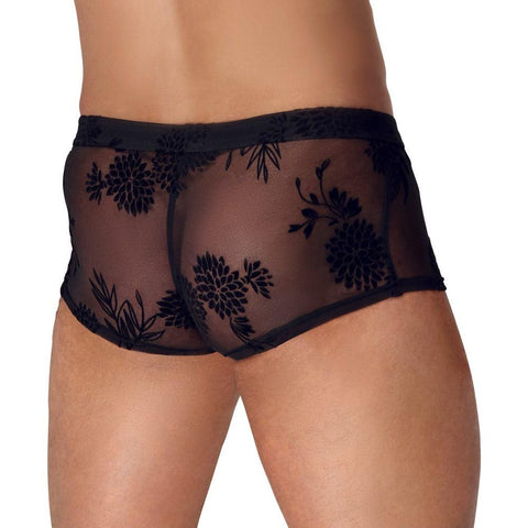 Noir Sheer Floral Lace Pants - Adult Planet - Online Sex Toys Shop UK