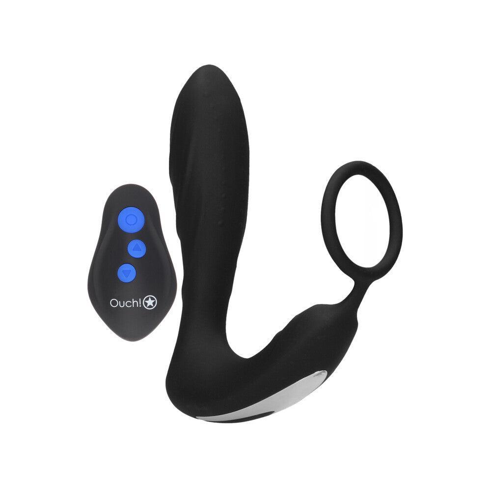 Ouch E Stimulation And Vibration Butt Plug And Cock Ring - Adult Planet - Online Sex Toys Shop UK