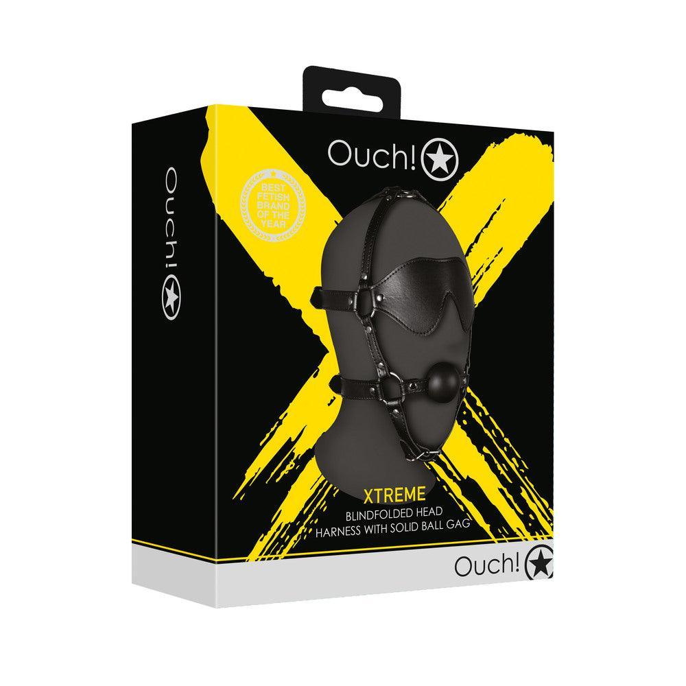 Ouch Xtreme Blindfolded Harness With Solid Ball Gag - Adult Planet - Online Sex Toys Shop UK