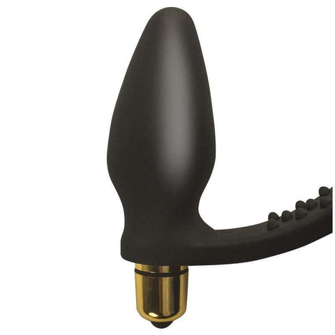 Rocks Off 7 Speed ROZen Cockring And Anal Plug Black - Adult Planet - Online Sex Toys Shop UK