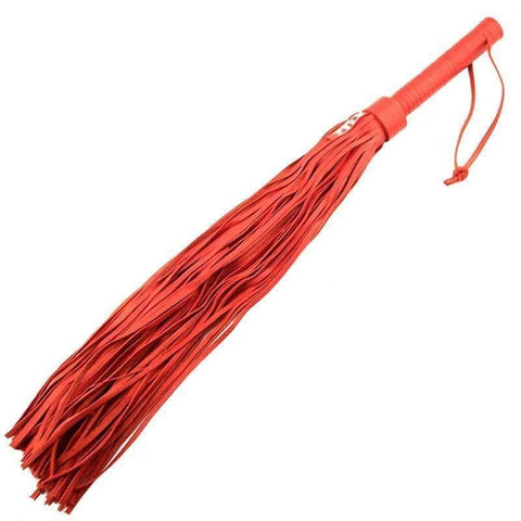 Rouge Garments Large Red Leather Flogger - Adult Planet - Online Sex Toys Shop UK