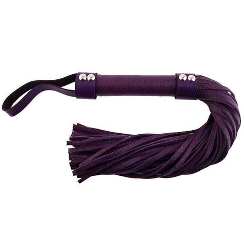 Rouge Garments Purple Leather Flogger - Adult Planet - Online Sex Toys Shop UK