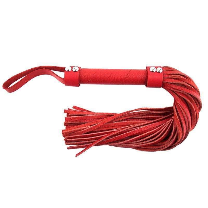 Rouge Garments Red Leather Flogger - Adult Planet - Online Sex Toys Shop UK