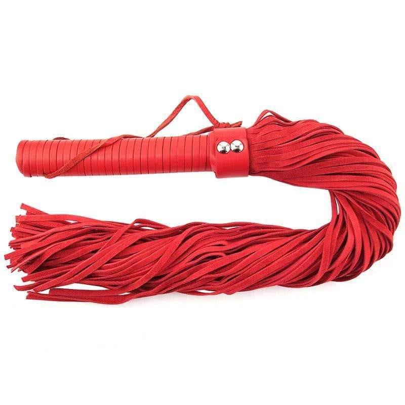 Rouge Garments Red Suede Flogger - Adult Planet - Online Sex Toys Shop UK