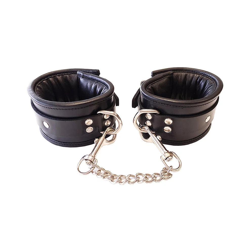 Rouge Garments Wrist Cuffs Padded Black - Adult Planet - Online Sex Toys Shop UK