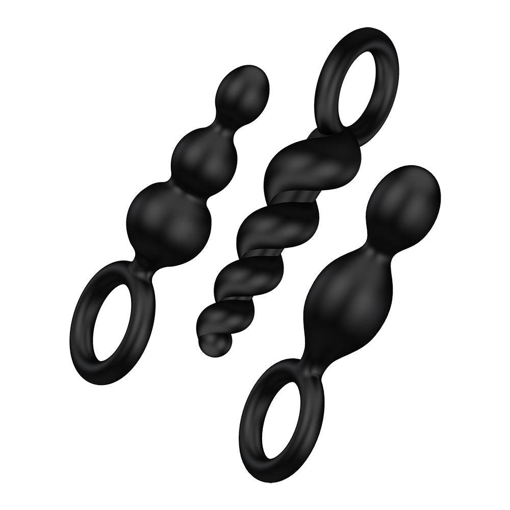 Satisfyer Booty Call Set Of 3 Black Anal Plugs - Adult Planet - Online Sex Toys Shop UK