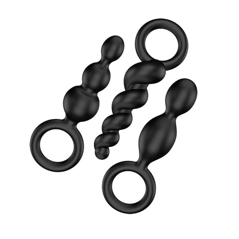 Satisfyer Booty Call Set Of 3 Black Anal Plugs - Adult Planet - Online Sex Toys Shop UK