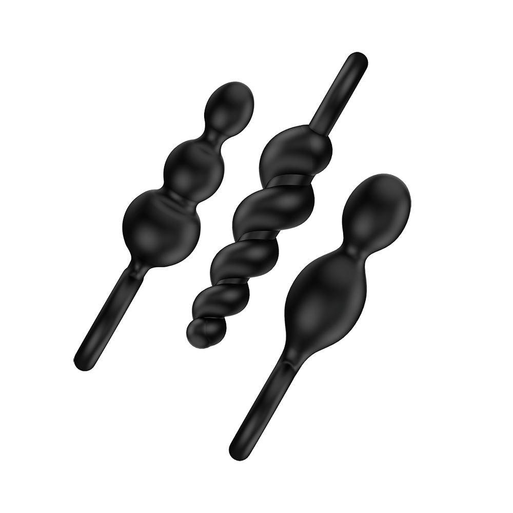 Satisfyer Booty Call Set Of 3 Black Anal Plugs - Adult Planet - Online Sex Toys Shop UK