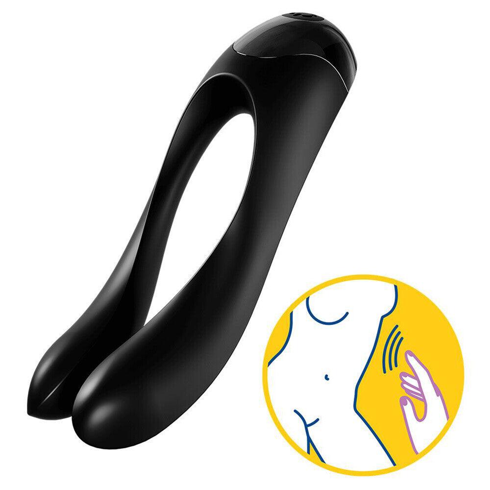 Satisfyer Candy Cane Finger Vibrator Black - Adult Planet - Online Sex Toys Shop UK