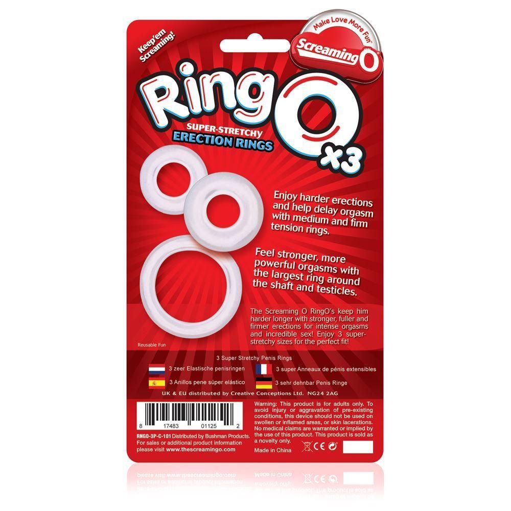 Screaming O RingO x3 Clear Cock Rings - Adult Planet - Online Sex Toys Shop UK