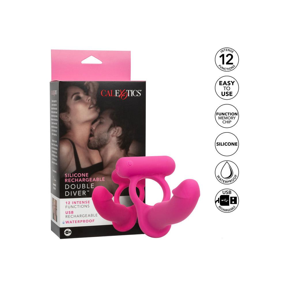 Silicone Rechargeable Double Diver Stimulator - Adult Planet - Online Sex Toys Shop UK