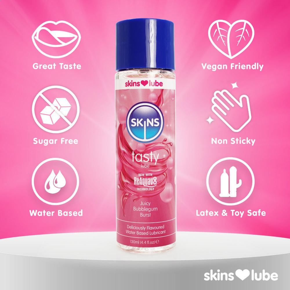 Skins Juicy Bubblegum Blast Waterbased Lubricant 130ml - Adult Planet - Online Sex Toys Shop UK