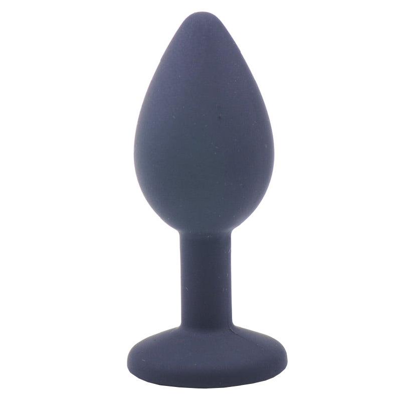 Small Black Jewelled Silicone Butt Plug - Adult Planet - Online Sex Toys Shop UK