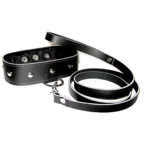 SportSheets Leather Leash And Collar - Adult Planet - Online Sex Toys Shop UK