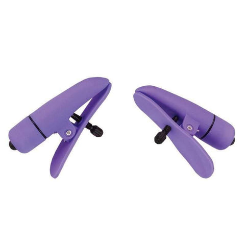 Nipplettes Virbrating Adjustable Purple Nipple Clamps - Adult Planet - Online Sex Toys Shop UK