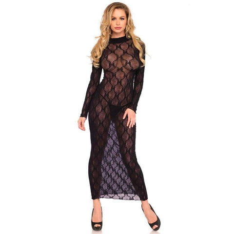 Leg Avenue Long Sleeved Long Dress UK 8 to 14 - Adult Planet - Online Sex Toys Shop UK