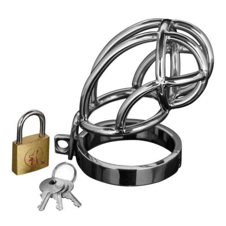 Captus Stainless Steel Locking Chastity Cage - Adult Planet - Online Sex Toys Shop UK