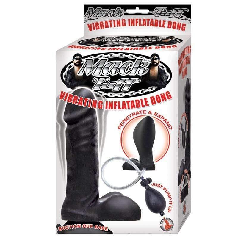 Mack Tuff Vibrating Inflatable Silicone Dong Black 7.5 Inch - Adult Planet - Online Sex Toys Shop UK