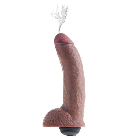 King Cock 9 Inch Squirting Cock With Balls Brown - Adult Planet - Online Sex Toys Shop UK