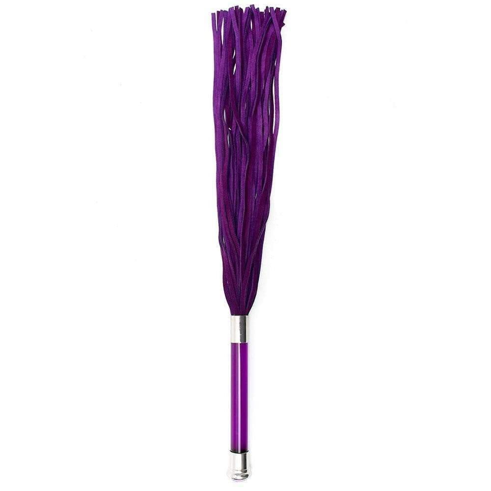 Purple Suede Flogger With Glass Handle And Crystal - Adult Planet - Online Sex Toys Shop UK