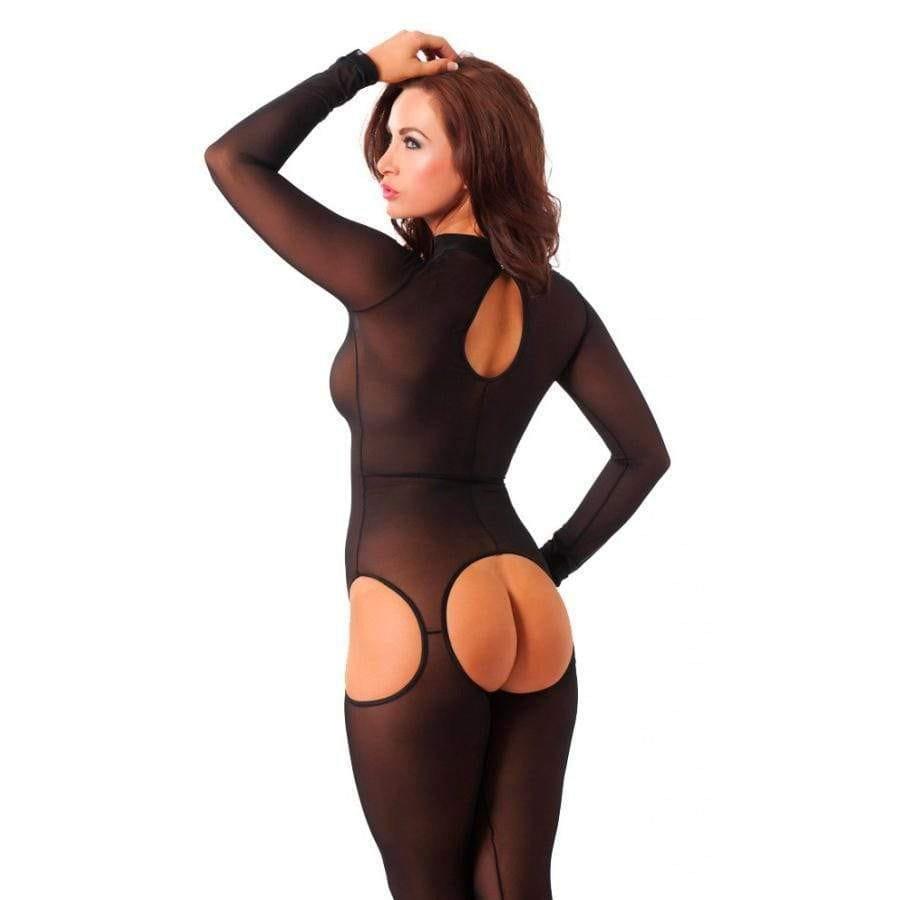 Sensual Black Open Crotch Catsuit - Adult Planet - Online Sex Toys Shop UK