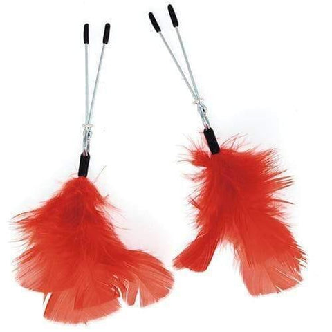 Red Feather Nipple Clamps - Adult Planet - Online Sex Toys Shop UK