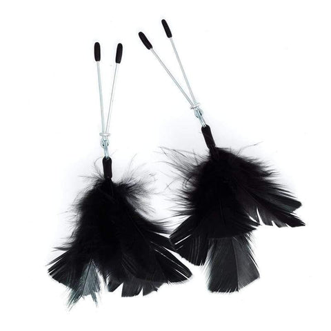 Black Feather Nipple Clamps - Adult Planet - Online Sex Toys Shop UK