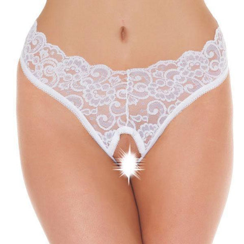 White Lace Open Crotch GString - Adult Planet - Online Sex Toys Shop UK