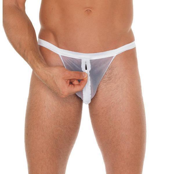 Mens White Mesh Pouch With GString - Adult Planet - Online Sex Toys Shop UK