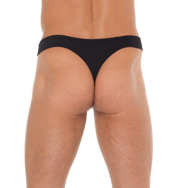 Mens Black GString With Zipper On Pouch - Adult Planet - Online Sex Toys Shop UK