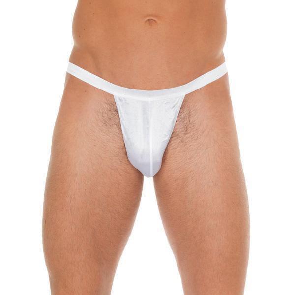 Mens White GString With Small White Pouch - Adult Planet - Online Sex Toys Shop UK