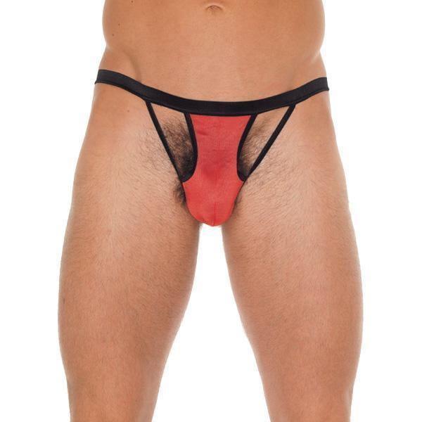 Mens Black GString With Red Pouch - Adult Planet - Online Sex Toys Shop UK