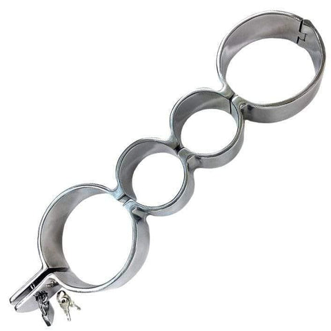 Rouge Stainless Steel Heavy Metal Wrist and Ankle Binder - Adult Planet - Online Sex Toys Shop UK