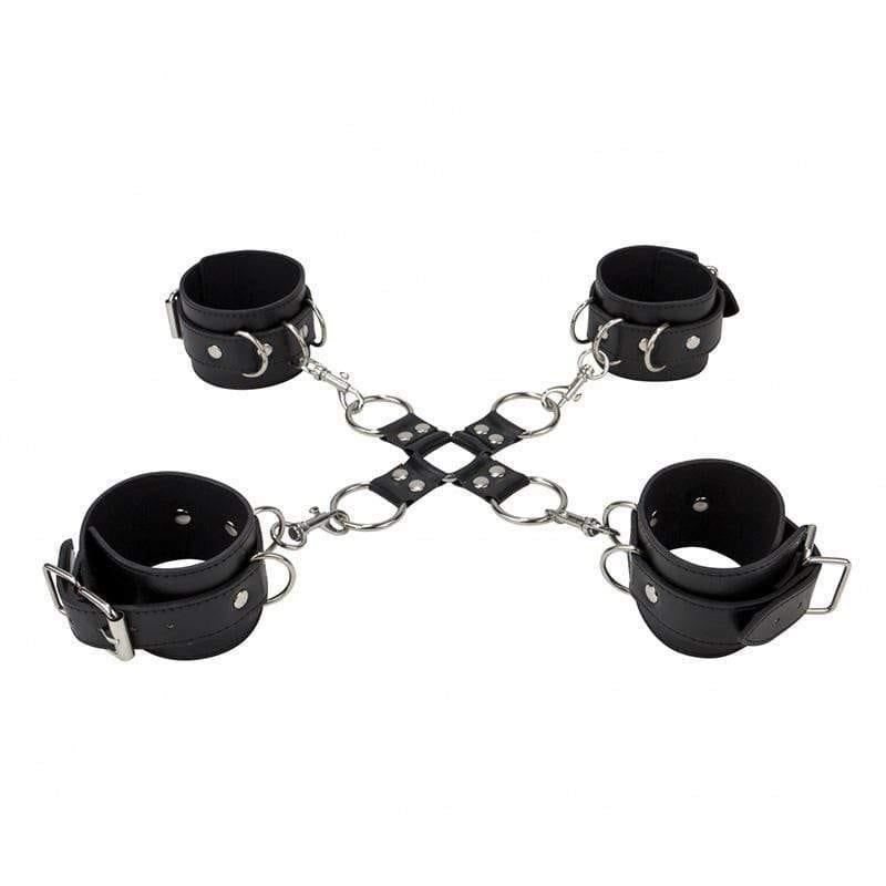 Shots Ouch Leather Hand And Leg Cuffs - Adult Planet - Online Sex Toys Shop UK