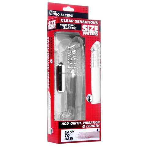 Size Matters Clear Vibrating Penis Sleeve - Adult Planet - Online Sex Toys Shop UK