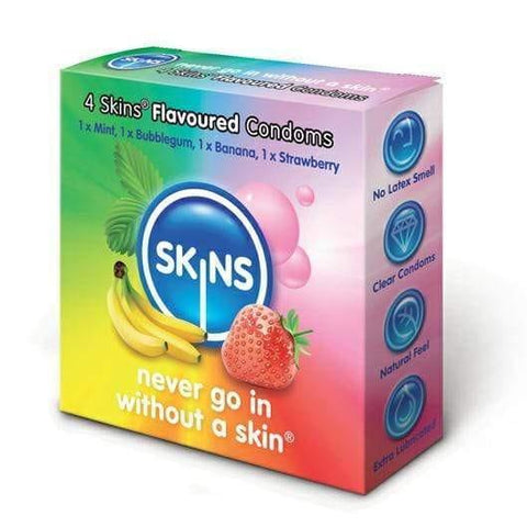 Skins Flavoured Condoms 4 Pack - Adult Planet - Online Sex Toys Shop UK