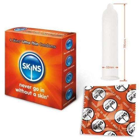 Skins Condoms Ultra Thin 4 Pack - Adult Planet - Online Sex Toys Shop UK