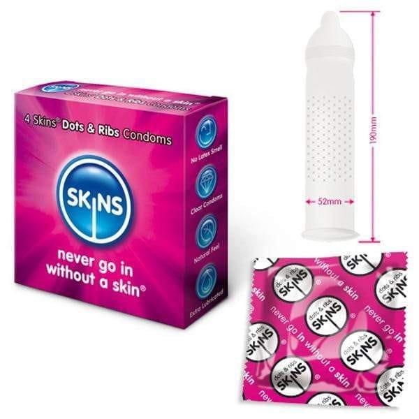 Skins Condoms Dots And Ribs 4 Pack - Adult Planet - Online Sex Toys Shop UK