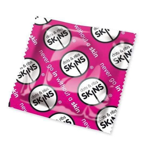 Skins Dots And Ribs Condoms x50 (Pink) - Adult Planet - Online Sex Toys Shop UK