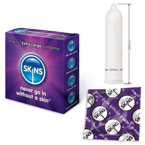 Skins Condoms Extra Large 4 Pack - Adult Planet - Online Sex Toys Shop UK