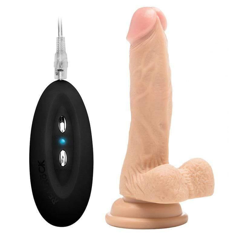 RealRock 7 Inch Vibrating Realistic Cock With Scrotum - Adult Planet - Online Sex Toys Shop UK
