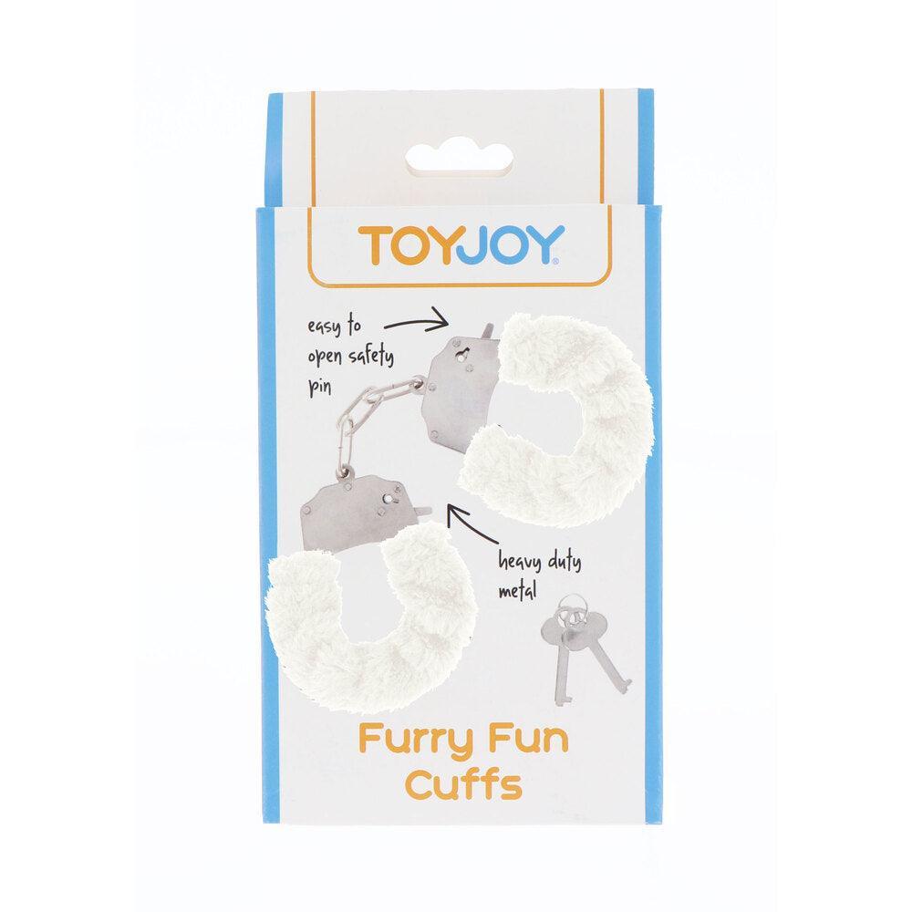 ToyJoy Furry Fun Wrist Cuffs White - Adult Planet - Online Sex Toys Shop UK