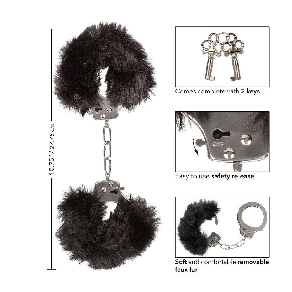 Ultra Fluffy Furry Cuffs Black - Adult Planet - Online Sex Toys Shop UK